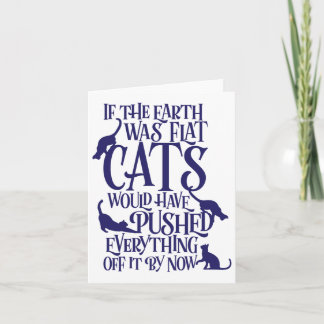 Flat Earth Cat Theory Graphic Funny Earth Day  Card
