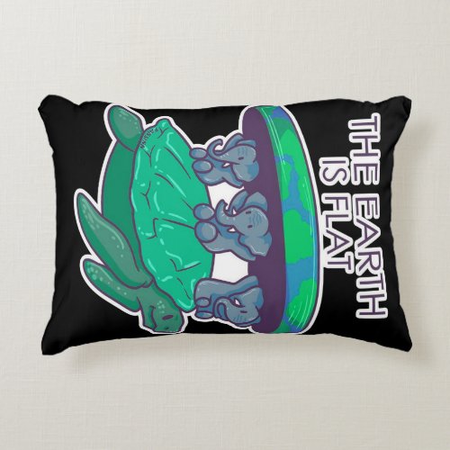 flat Earth conspiracy elep Accent Pillow