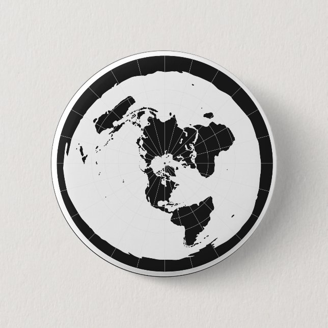 Flat Earth Design Button (Front)