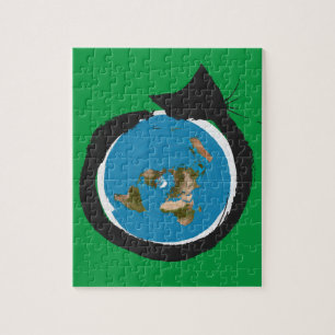 Flat Earth Designs - CAT MAP CLASSIC Jigsaw Puzzle