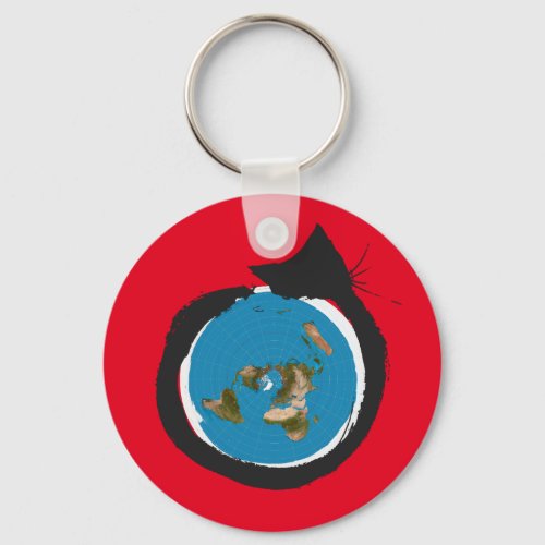 Flat Earth Designs _ CAT MAP CLASSIC Keychain