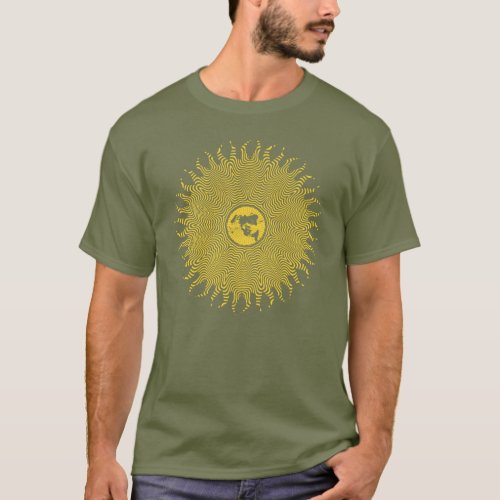 Flat Earth Favorite Map Sun Logo T_Shirt