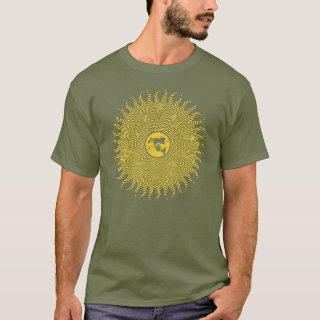 Flat Earth Favorite Map Sun Logo T-Shirt (Front)