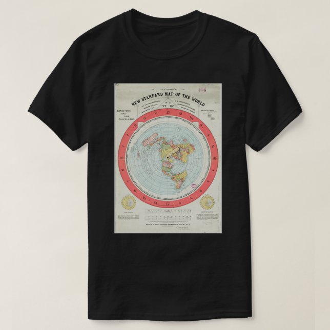 Flat Earth Gleasonampx27s Map T-Shirt (Design Front)