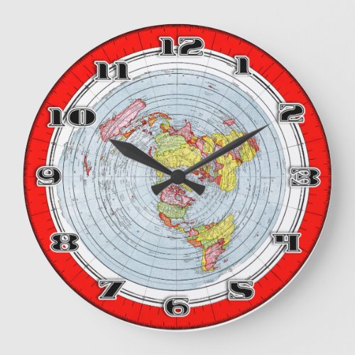 Flat Earth Gleasons New Standard Map of the World Large Clock