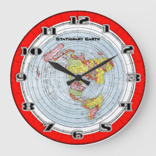 Flat Earth Gleasons Stationary Map of the World Large Clock