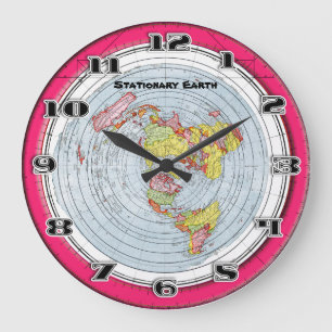 Flat Earth Gleasons Stationary Map of the World Large Clock