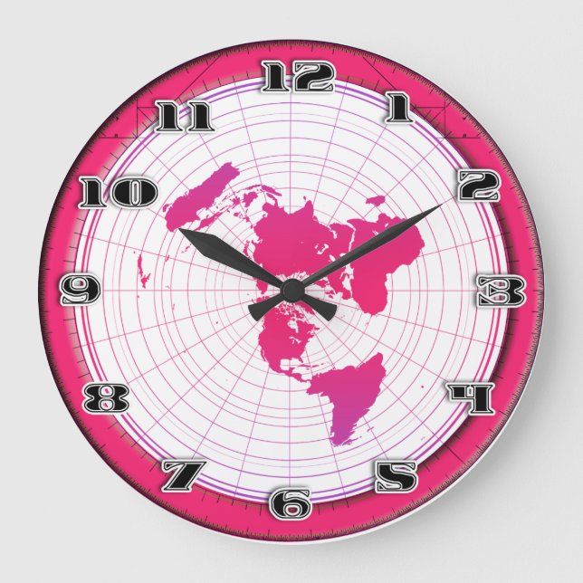 Flat Earth Gleasons Stationary Map of the World Large Clock (Front)