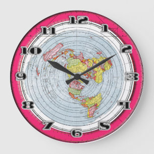 Flat Earth Gleasons Stationary Map of the World Large Clock