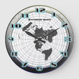 Flat Earth Gleasons Stationary Map of the World Large Clock