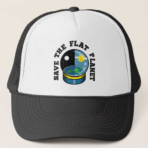 Flat earth in snow globe trucker hat