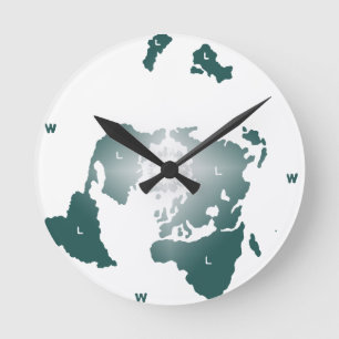 Flat Earth Map, Azimuthal Equidistant Map Zetetic Round Clock