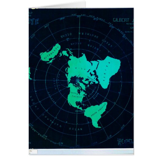 Flat Earth Map (Azimuthal equidistant projection) Cards (Front)
