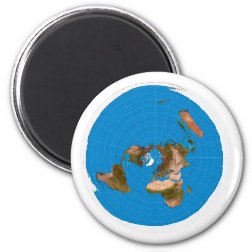 Flat Earth Map _ Azimuthal Equidistant Projection Magnet