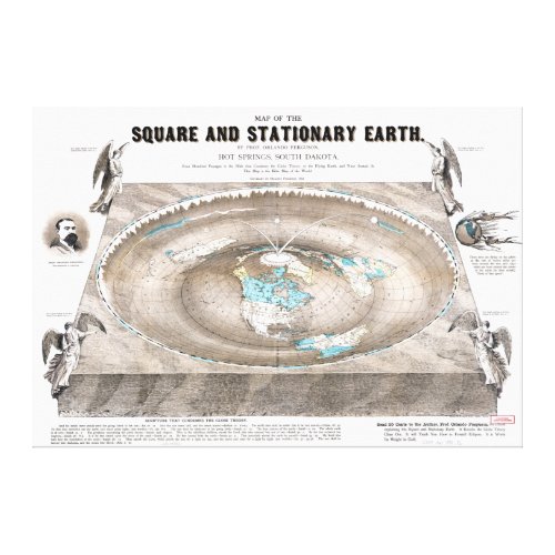 Flat Earth Map Canvas Print