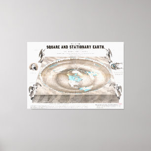 Flat Earth Map Canvas Print