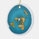 Flat Earth Map Ceramic Ornament
