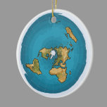 Flat Earth Map Ceramic Ornament