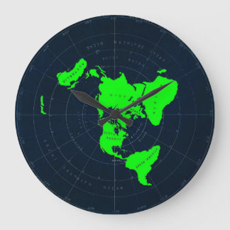 Flat Earth Map Disk Large Clock