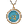 Flat Earth Map Gold Plated Necklace