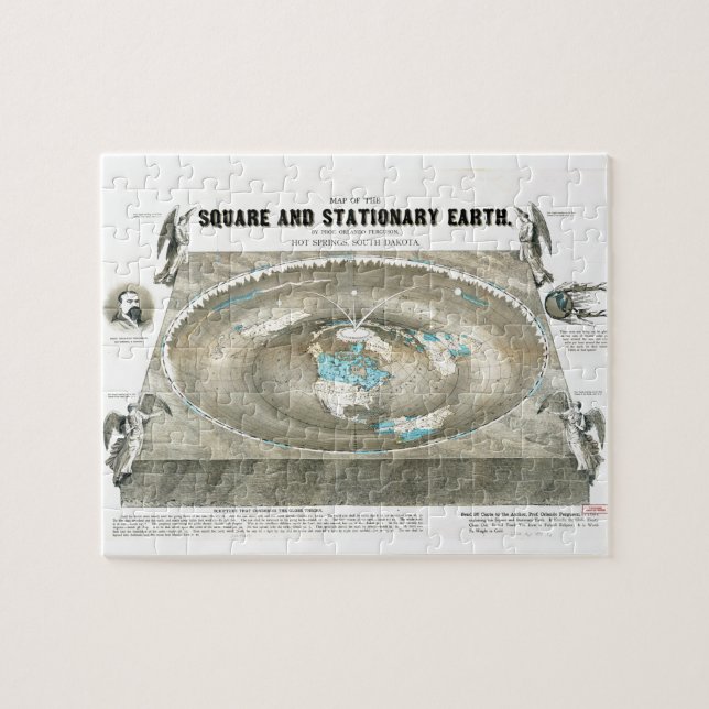 Flat Earth Map Jigsaw Puzzle (Horizontal)