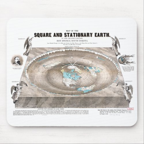 Flat Earth Map Mouse Pad