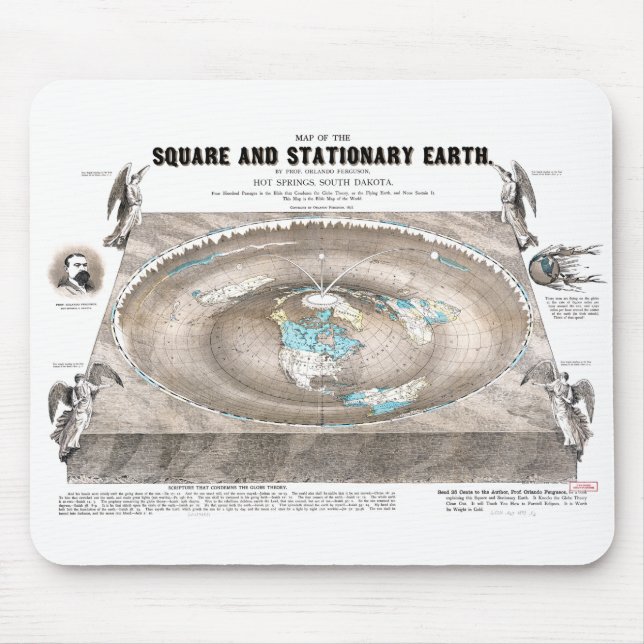 Flat Earth Map Mouse Pad (Front)