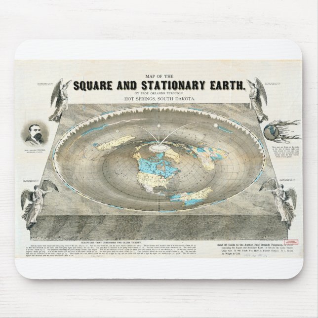 Flat Earth Map Mouse Pad (Front)