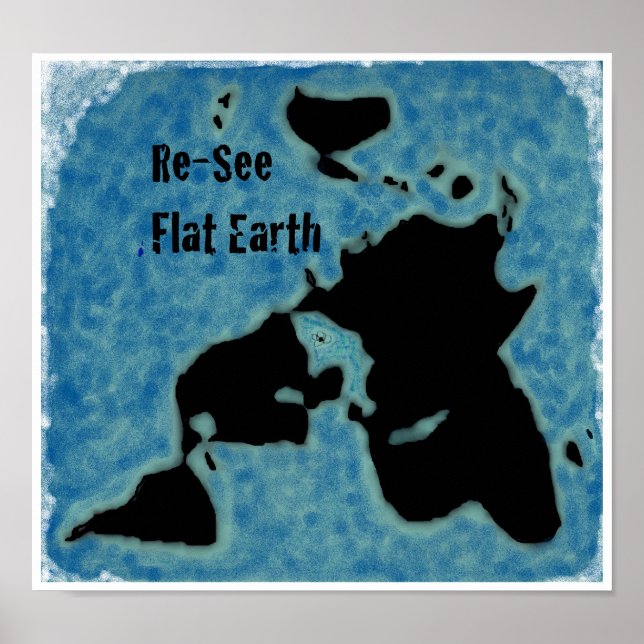 Flat Earth Map Poster (Front)
