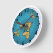 Flat Earth Map Round Clock (Angle)