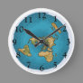 Flat Earth Map Round Clock