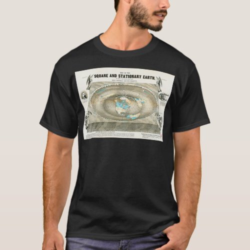 Flat Earth Map Science Denial T_Shirt