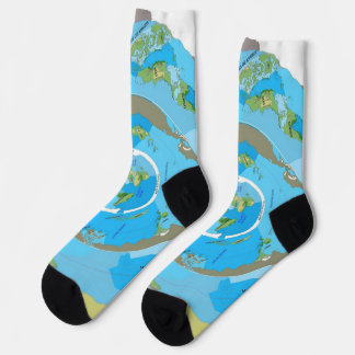 Flat Earth Map Socks - Unique Geographical Design