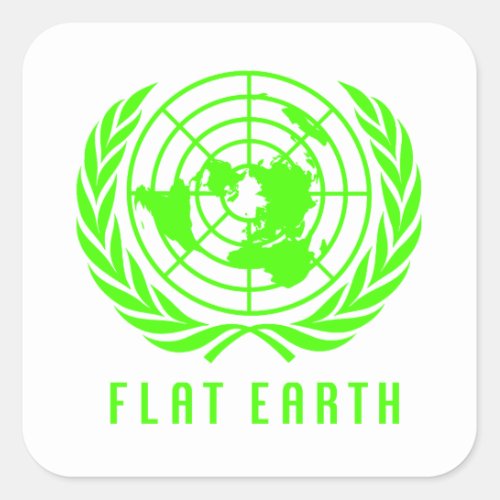 Flat Earth map square sticker