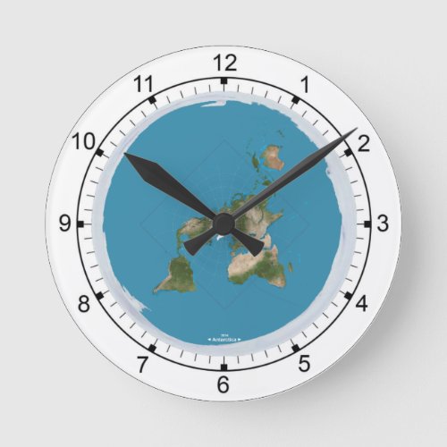 Flat Earth Medium Size Wall Clock