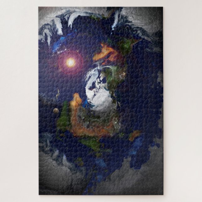 FLAT EARTH ON FIRE JIGSAW PUZZLE (Vertical)