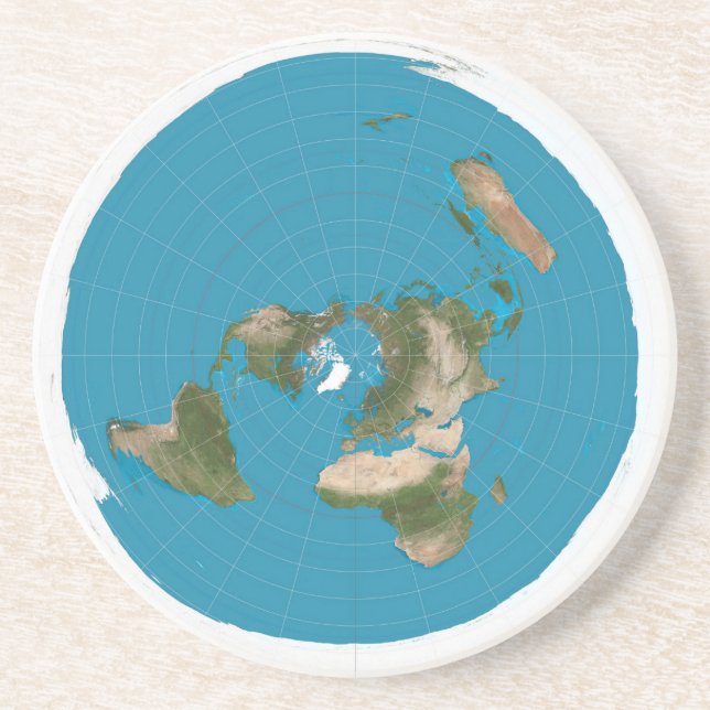flat earth sandstone coaster (Front)