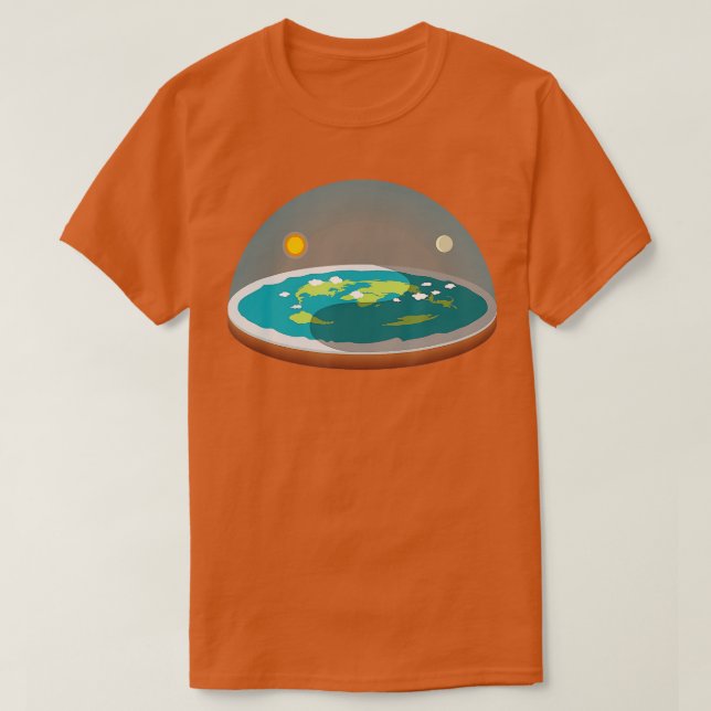 Flat Earth Society  Flat Earth Map Model Globe  T-Shirt (Design Front)