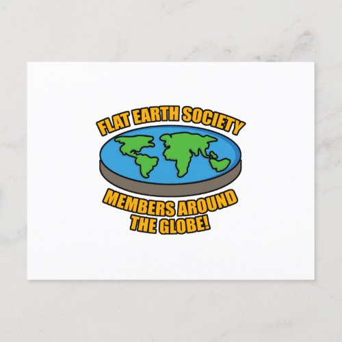 Flat Earth Society Members Announcement Postcard