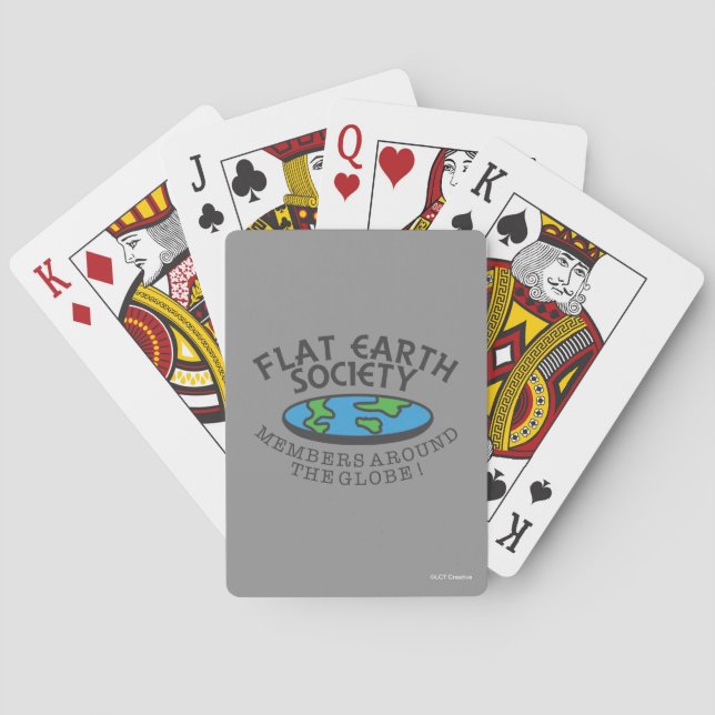 Flat Earth Society Members Around The Globe Poker Cards (Back)