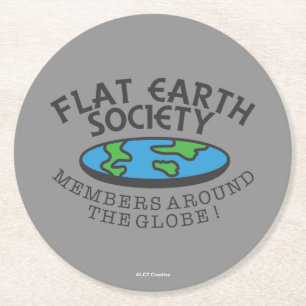 Flat Earth Society Members Around The Globe Round Paper Coaster