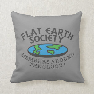 Flat Earth Society Members Around The Globe Throw Pillow
