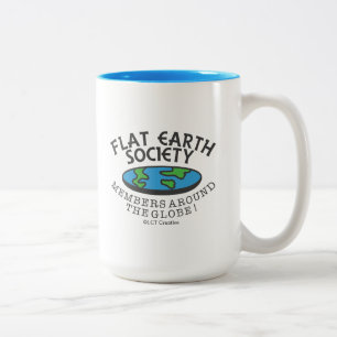 Flat Earth Society Members Around The Globe Two-Tone Coffee Mug
