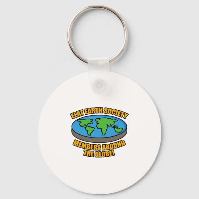 Flat Earth Society Members Keychain (Front)