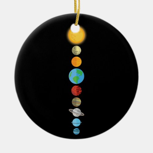 Flat Earth Society Planet Solar System Gift Ceramic Ornament