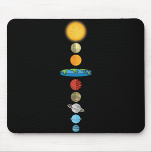 Flat Earth Society Planet Solar System Gift Mouse Pad