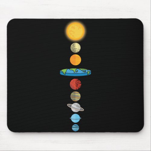 Flat Earth Society Planet Solar System Gift Mouse Pad