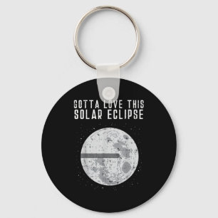 Flat Earth Solar Eclipse Moon Funny Consracy Theor Keychain
