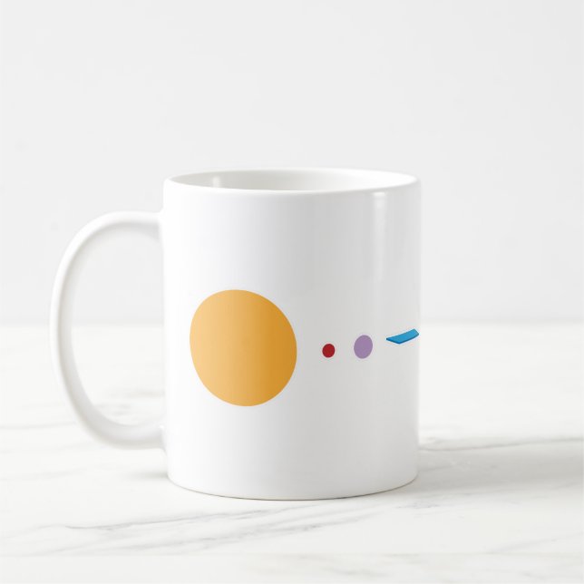 Flat earth solar system graphic coffee mug (Left)