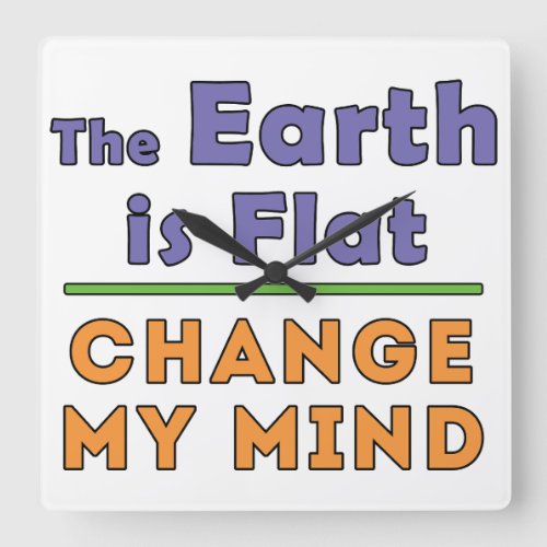 Flat Earth   Square Wall Clock